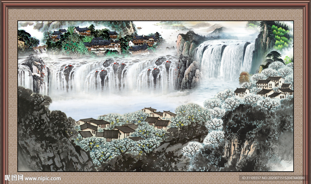 聚宝盆山水画