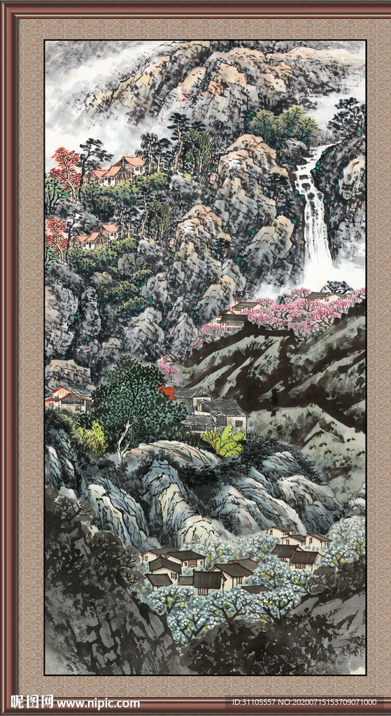 聚宝盆山水画
