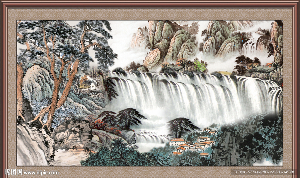 聚宝盆山水画
