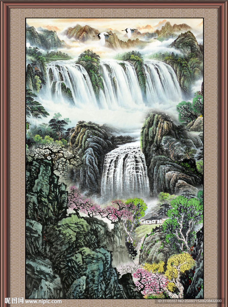 聚宝盆山水画