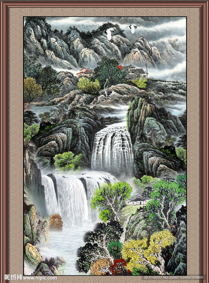 聚宝盆山水画