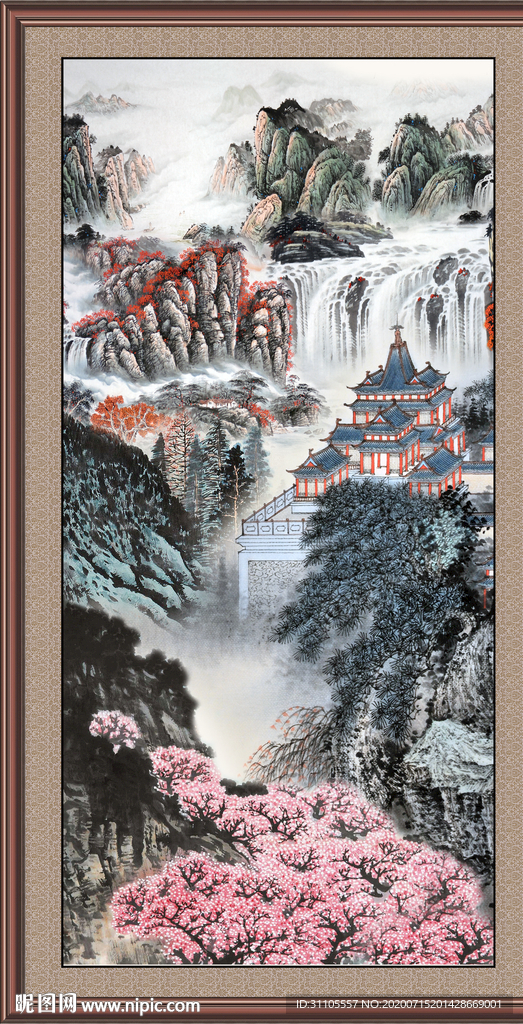 聚宝盆山水画