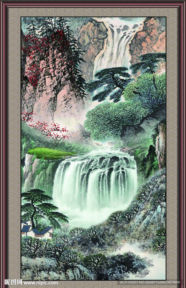 聚宝盆山水画