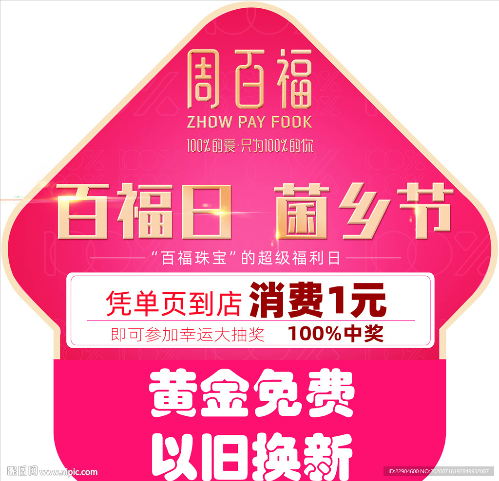 周百福珠宝地贴