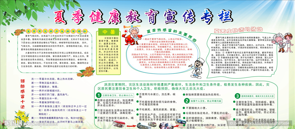 夏季健康教育宣传栏