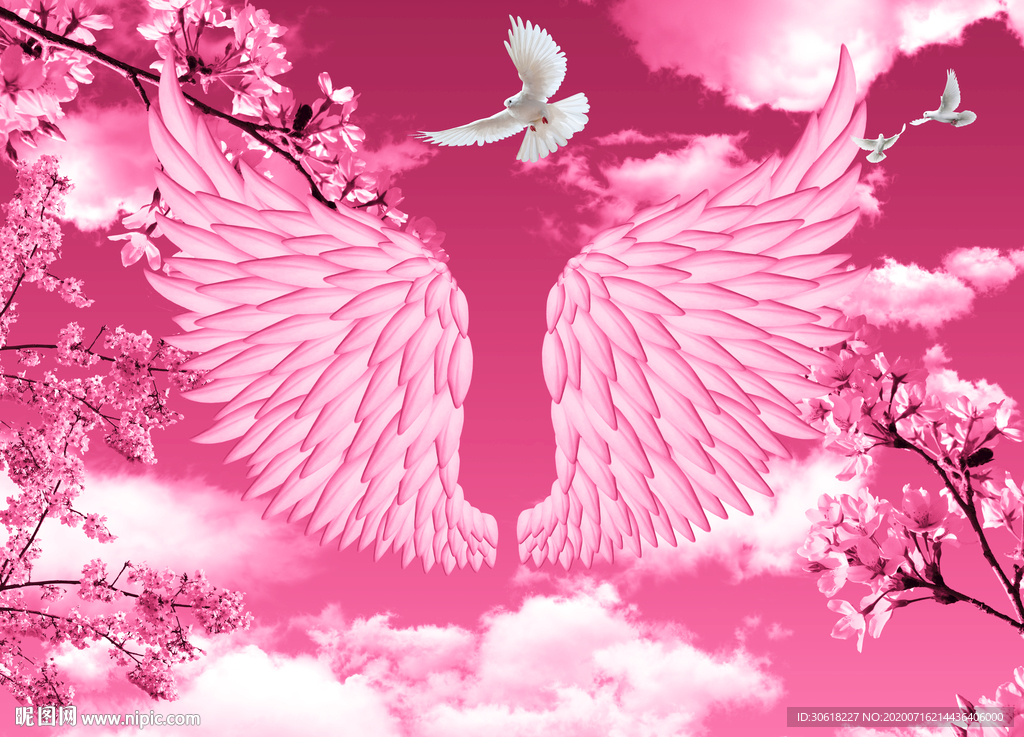 网红翅膀北欧背景墙