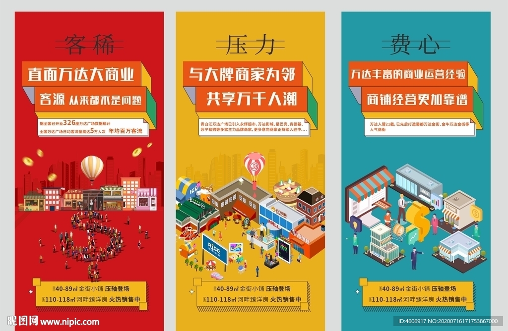 房地产商铺系列价值点创意海报