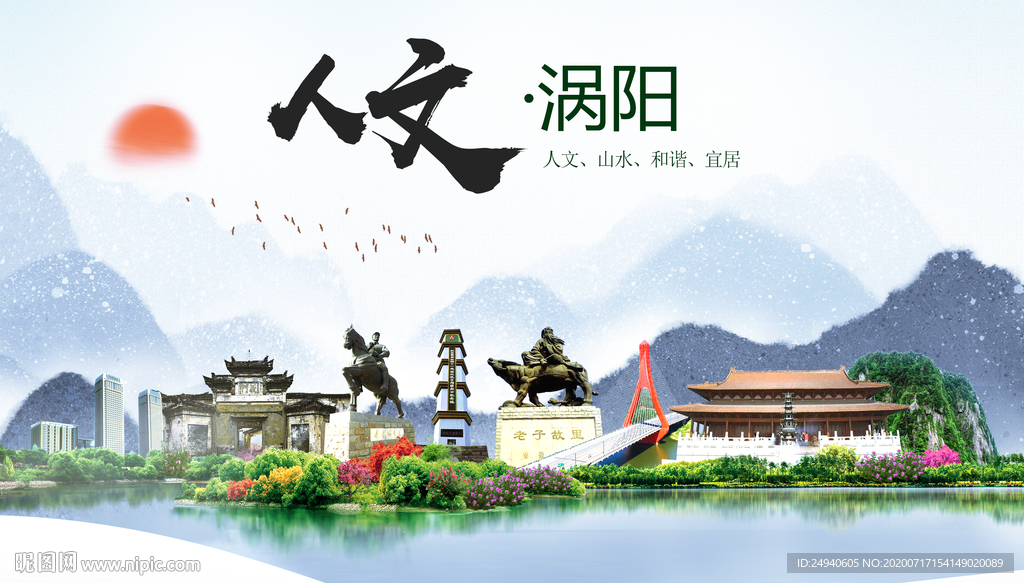 涡阳人文生态绿色城市海报