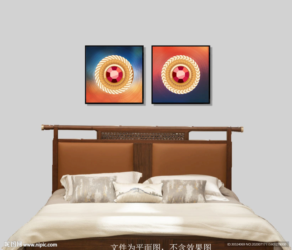 奢华床头装饰画