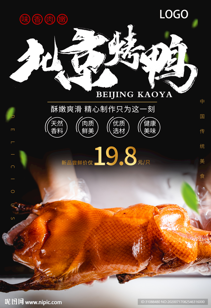 烤鸭海报 北京烤鸭海报 烤鸭师
