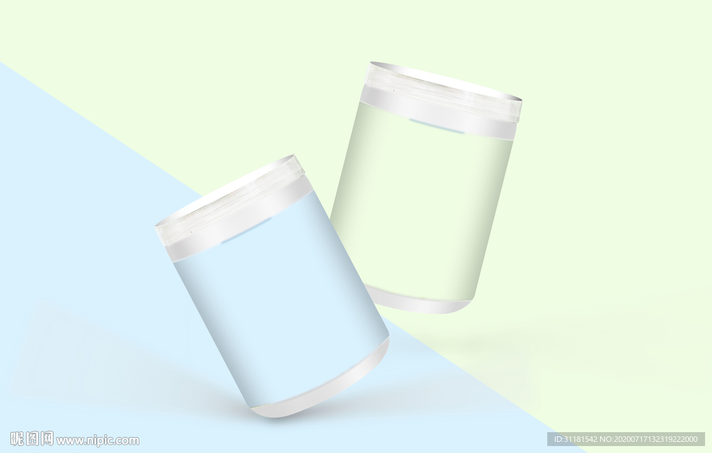 透明瓶样机 效果图 食品包装罐