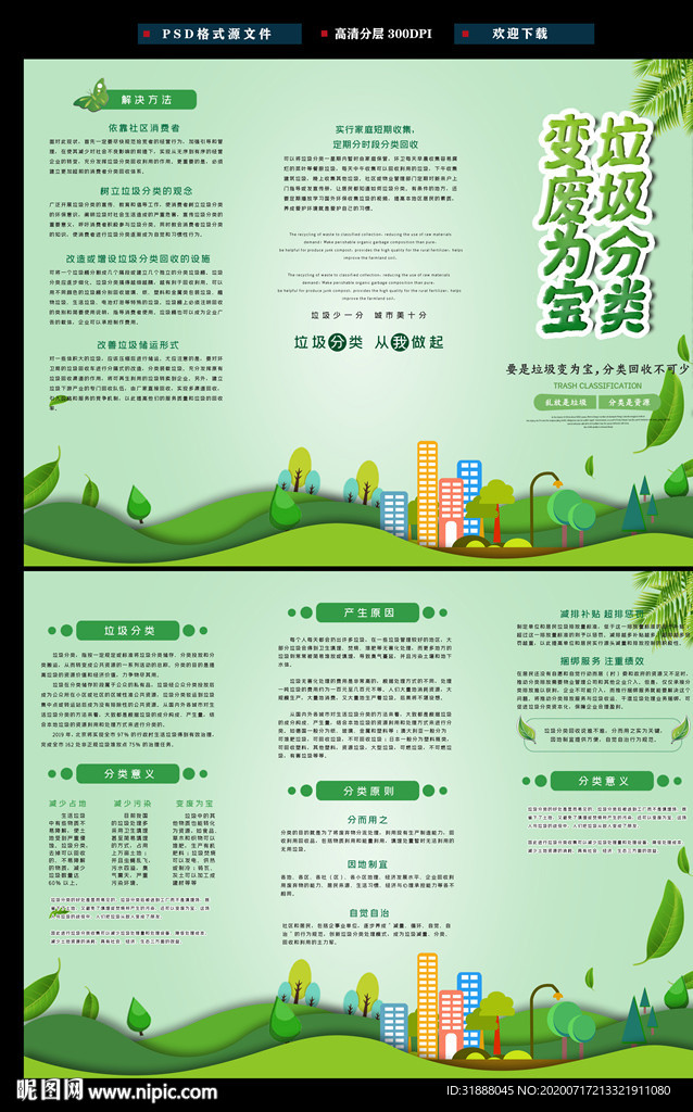 垃圾分类三折页