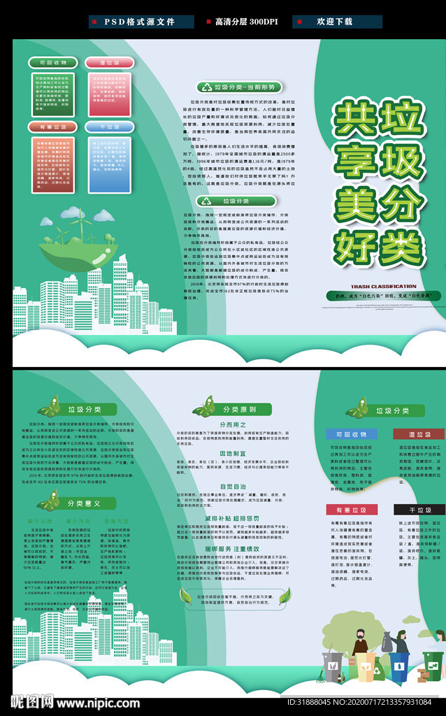 垃圾分类三折页