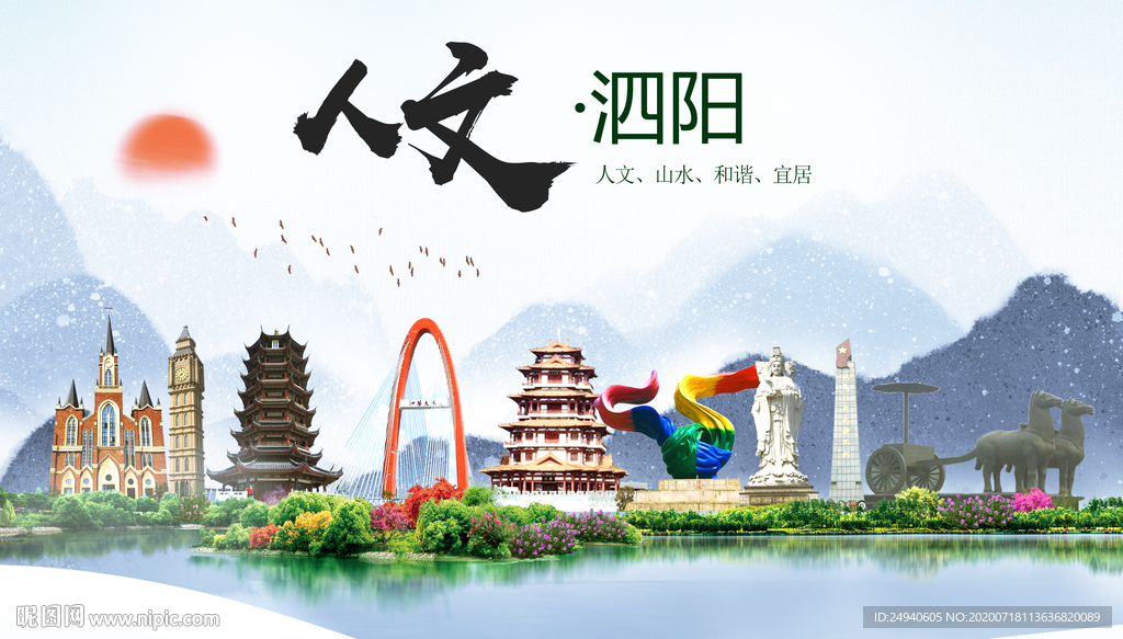 泗阳人文生态绿色城市海报