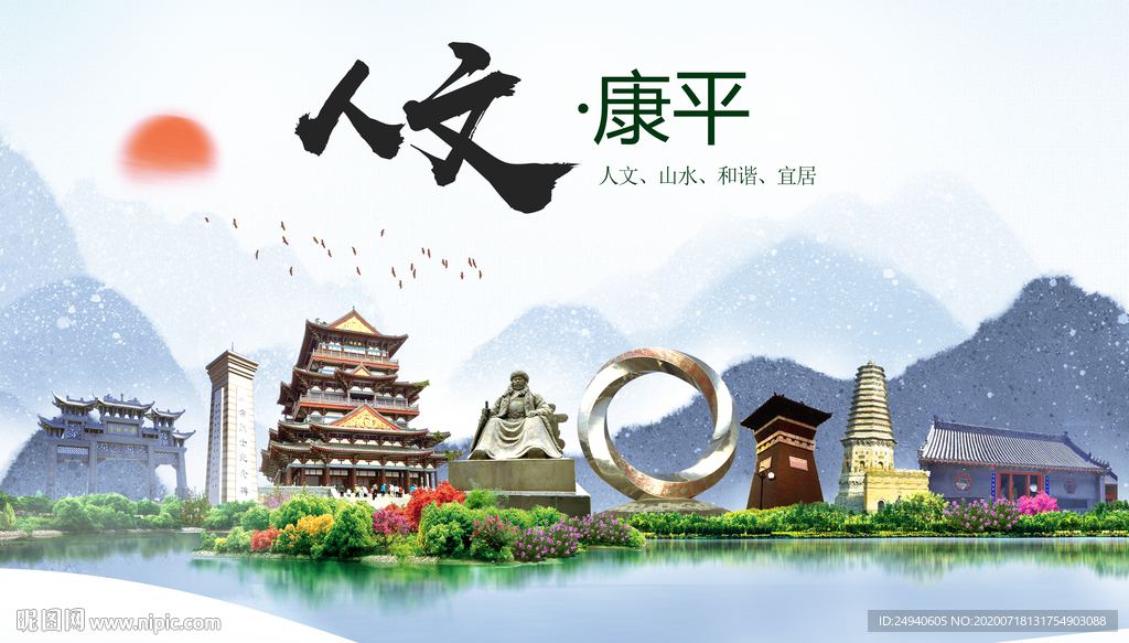 康平人文生态绿色城市海报