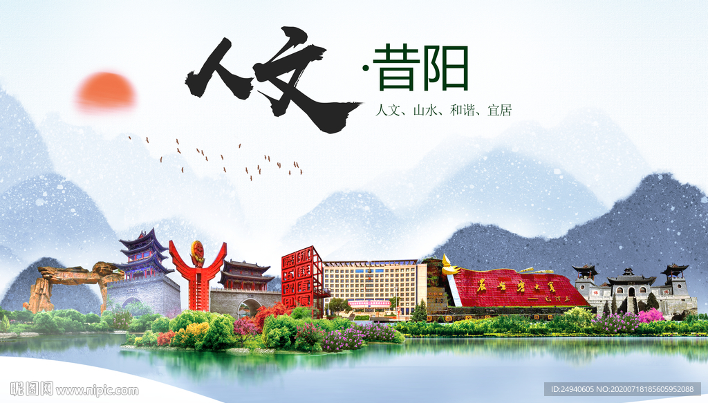 昔阳人文生态绿色城市海报