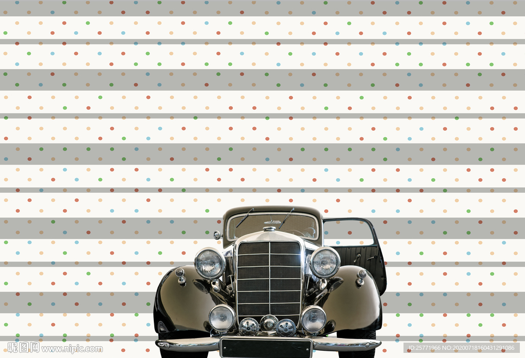 儿童房背景墙 卡通汽车背景墙