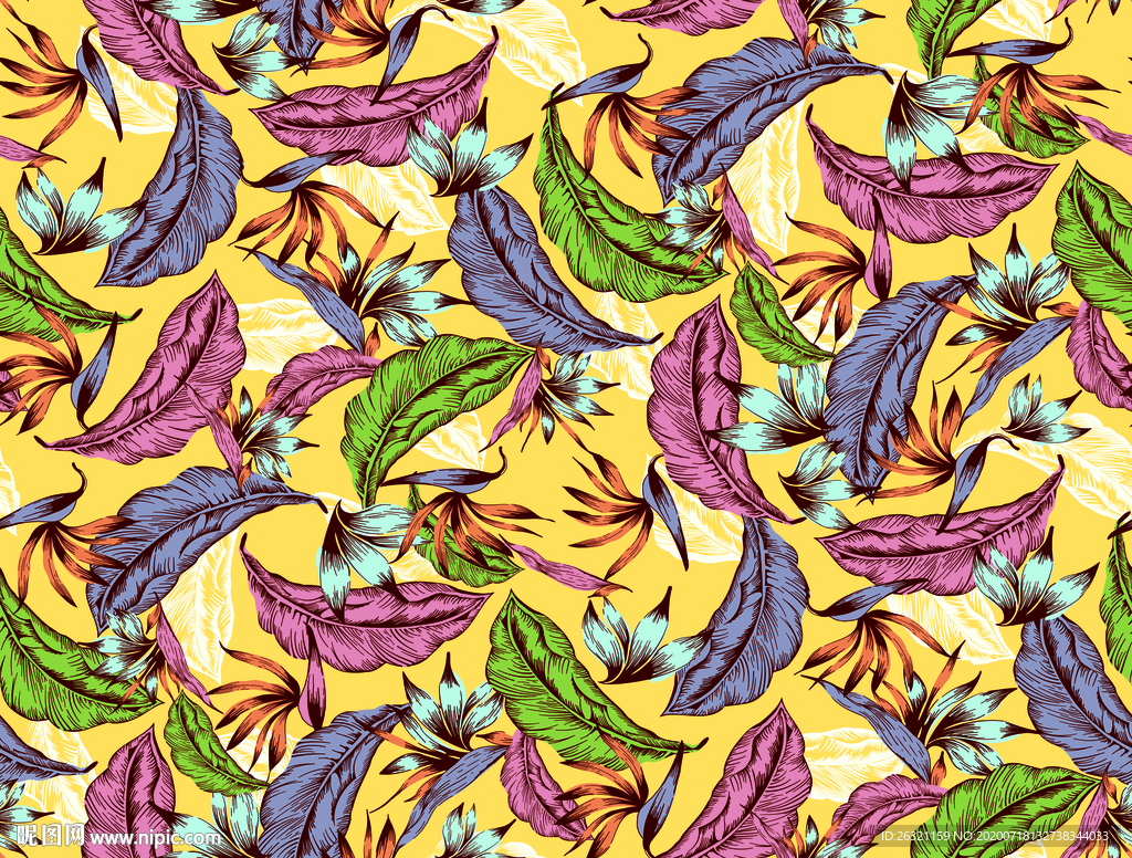 花型 数码 印花 花纹  底纹