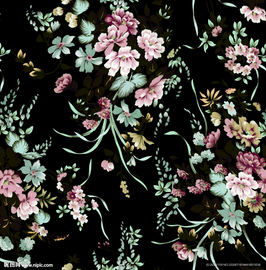 花型 数码 印花 花纹  底纹