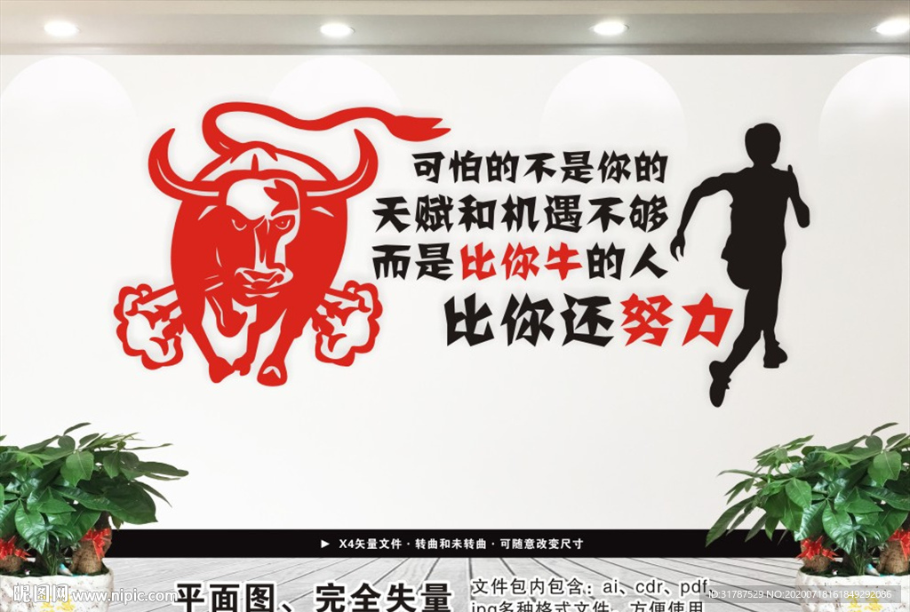 努力  企业文化墙