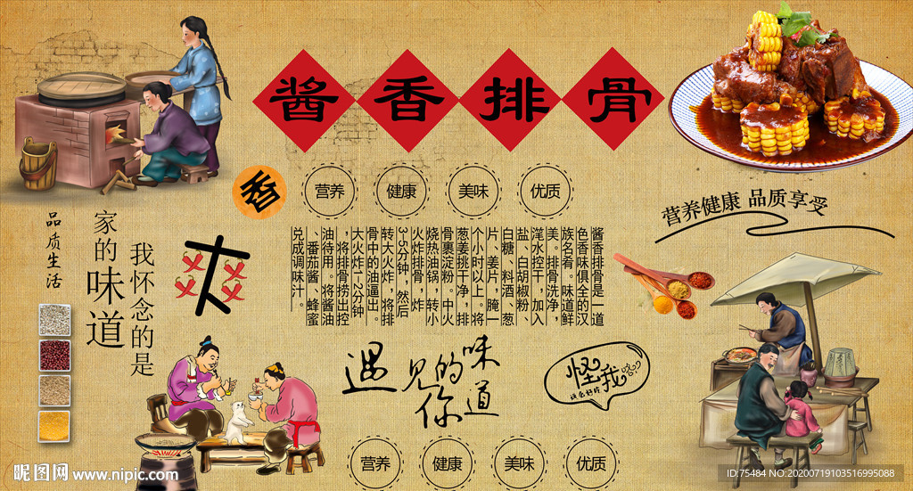 酱香排骨背景墙