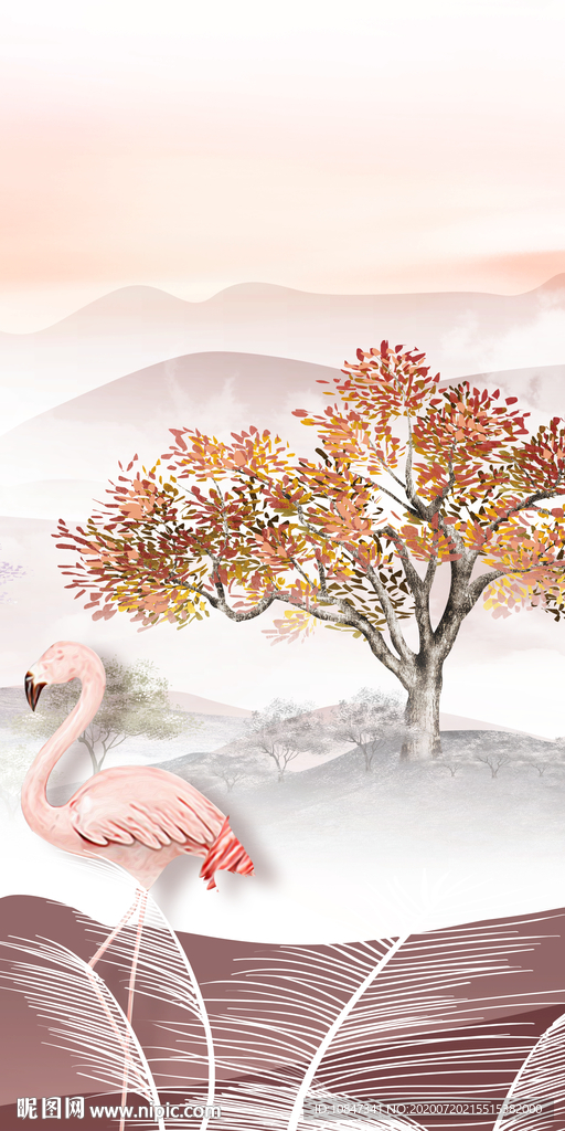 现代新山水玄关图 TIF分层