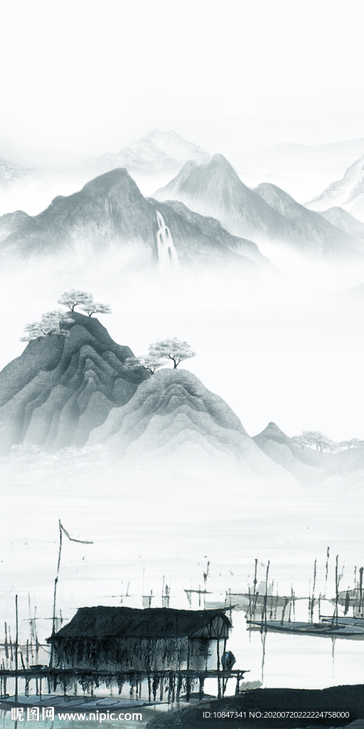 高端山水玄关图 TIF分层