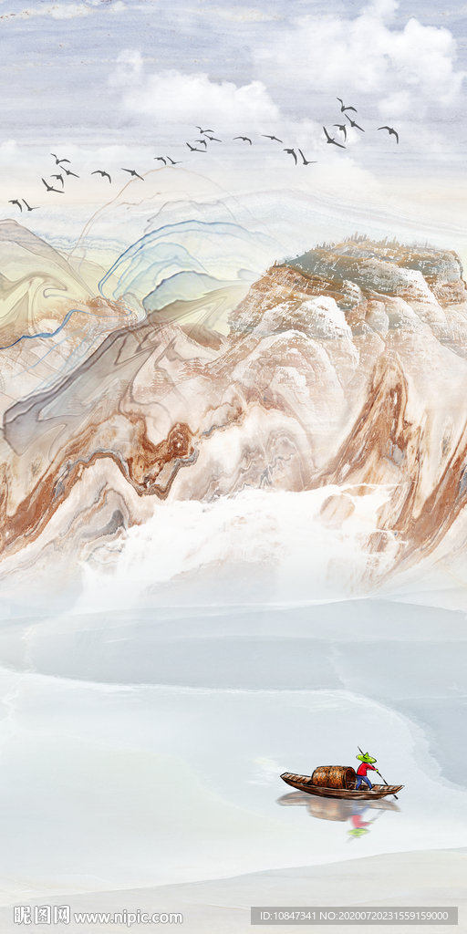 石纹 新山水玄关图 TIF分层