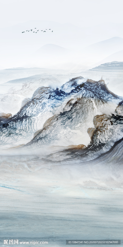 现代 新山水玄关画 TIF分层