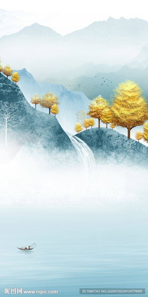 简约 新山水玄关画 TIF分层