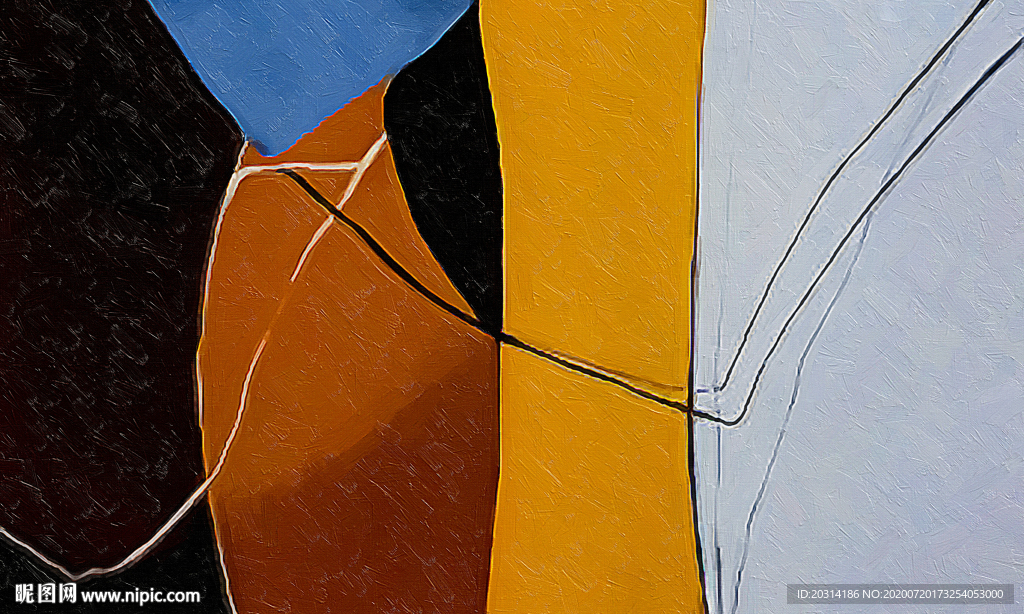 北欧风格色块抽象画