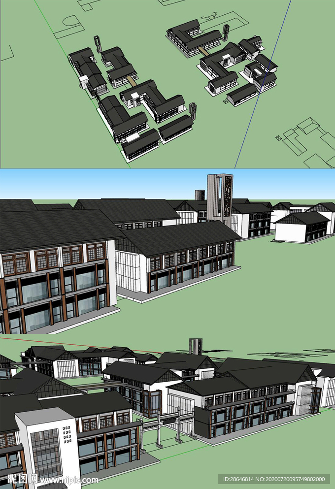 古建商业街SU模型