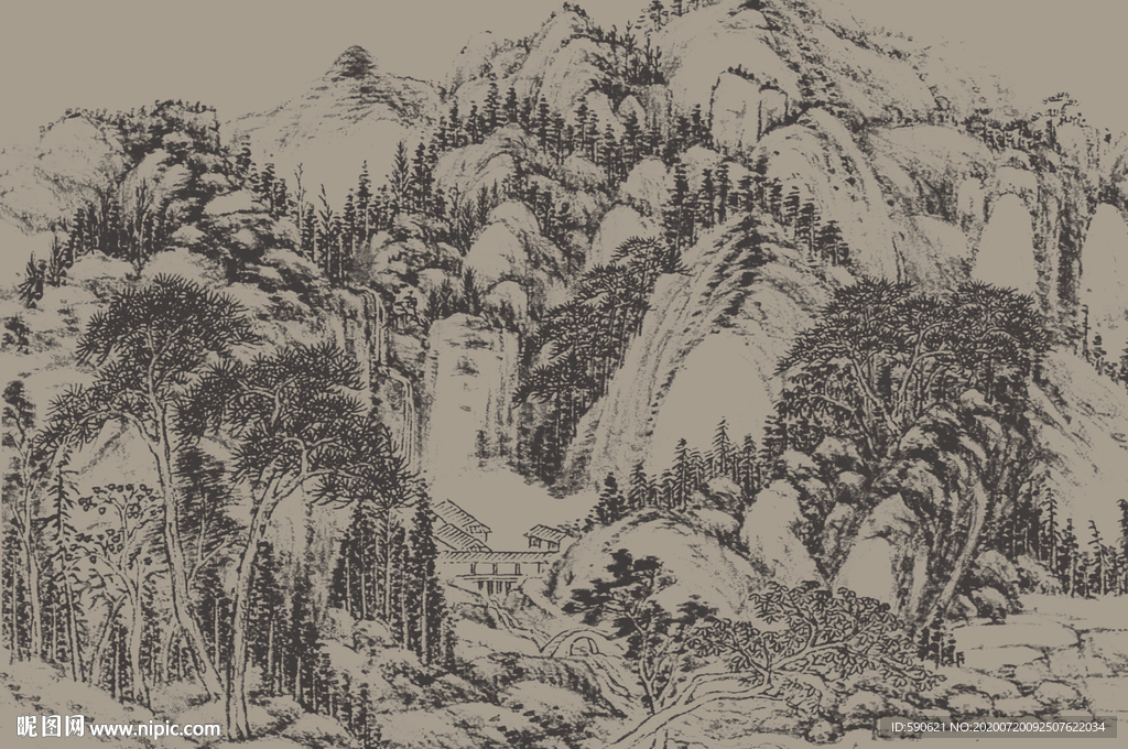 新中式背景墙
