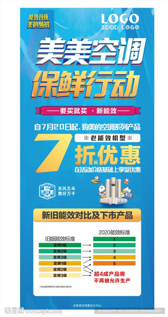 空调保鲜行动展架