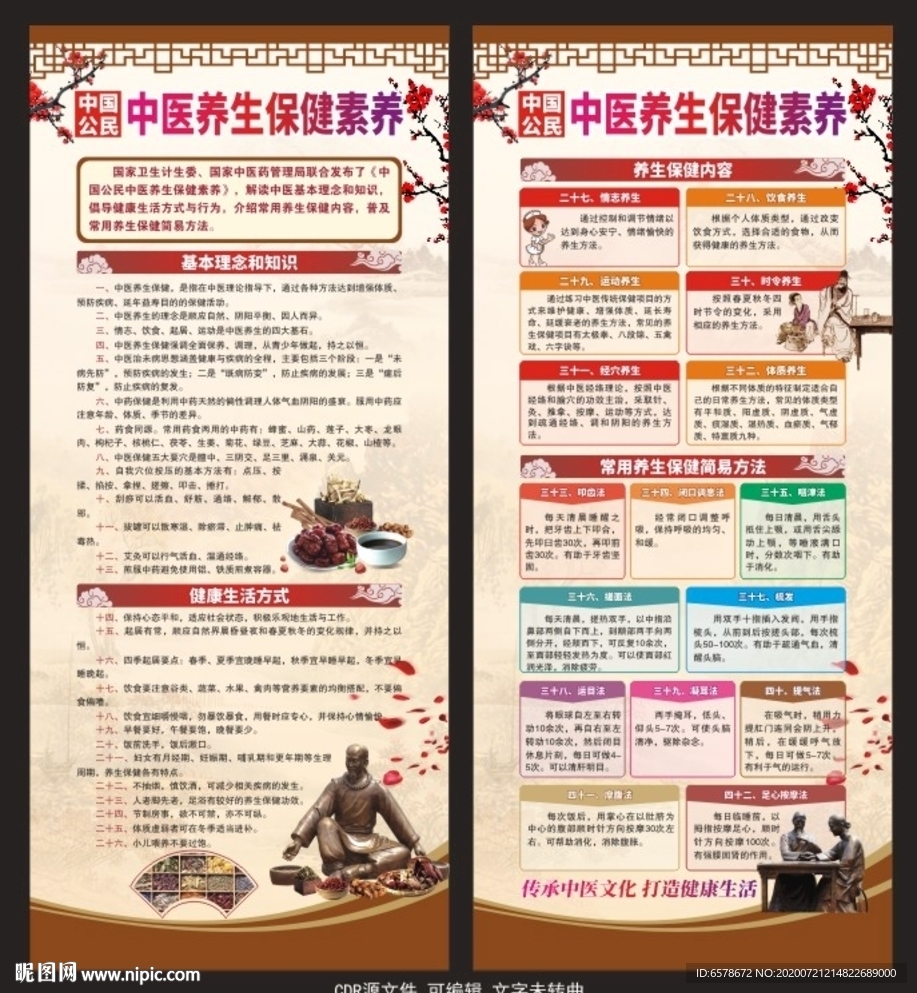 中国公民中医养生保健素养X展架