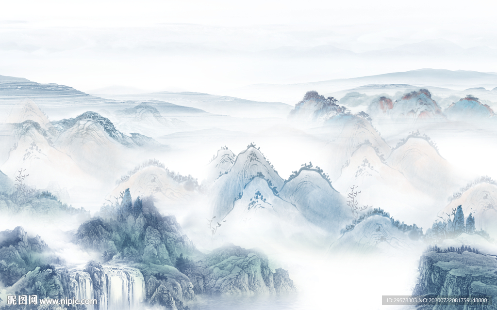 现代山水爆款画 TIF分层