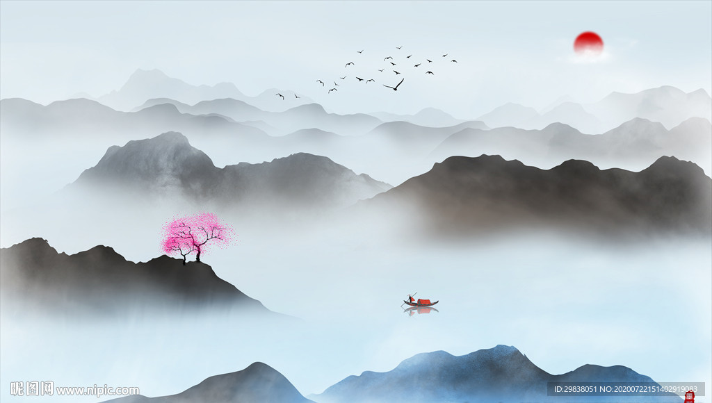 水墨山水画
