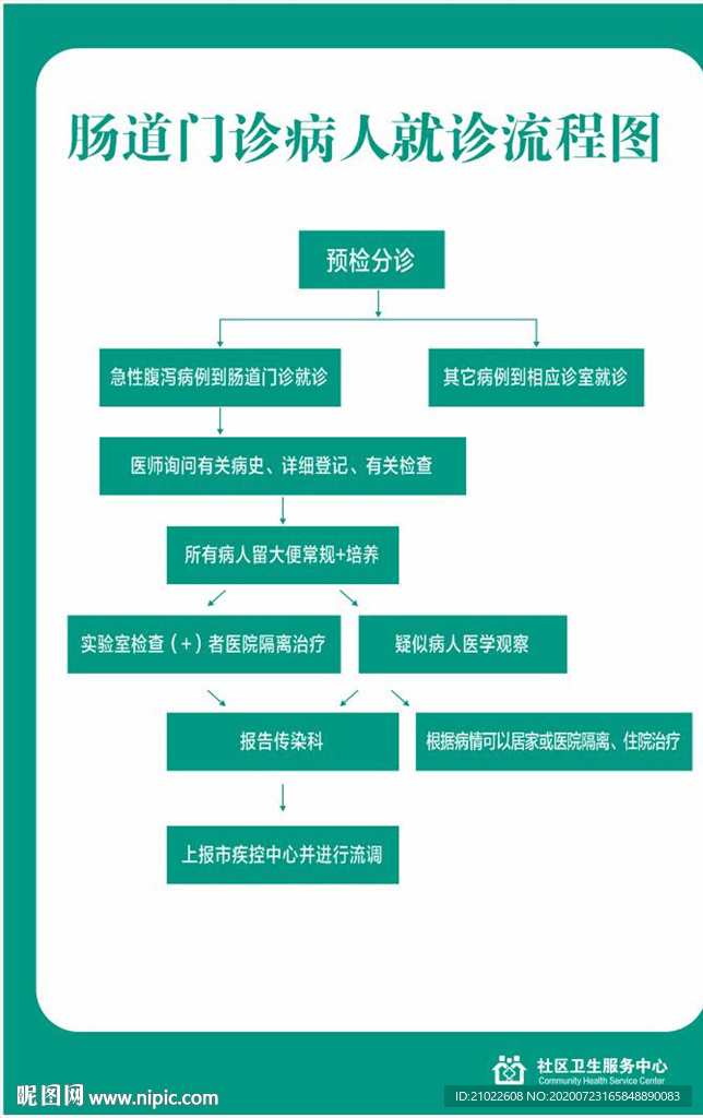 肠道门诊病人就诊流程图