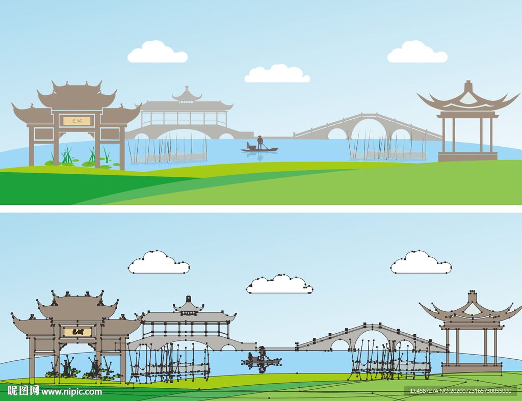 巴城标志性矢量建筑