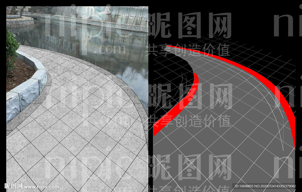 公园园林步道效果图