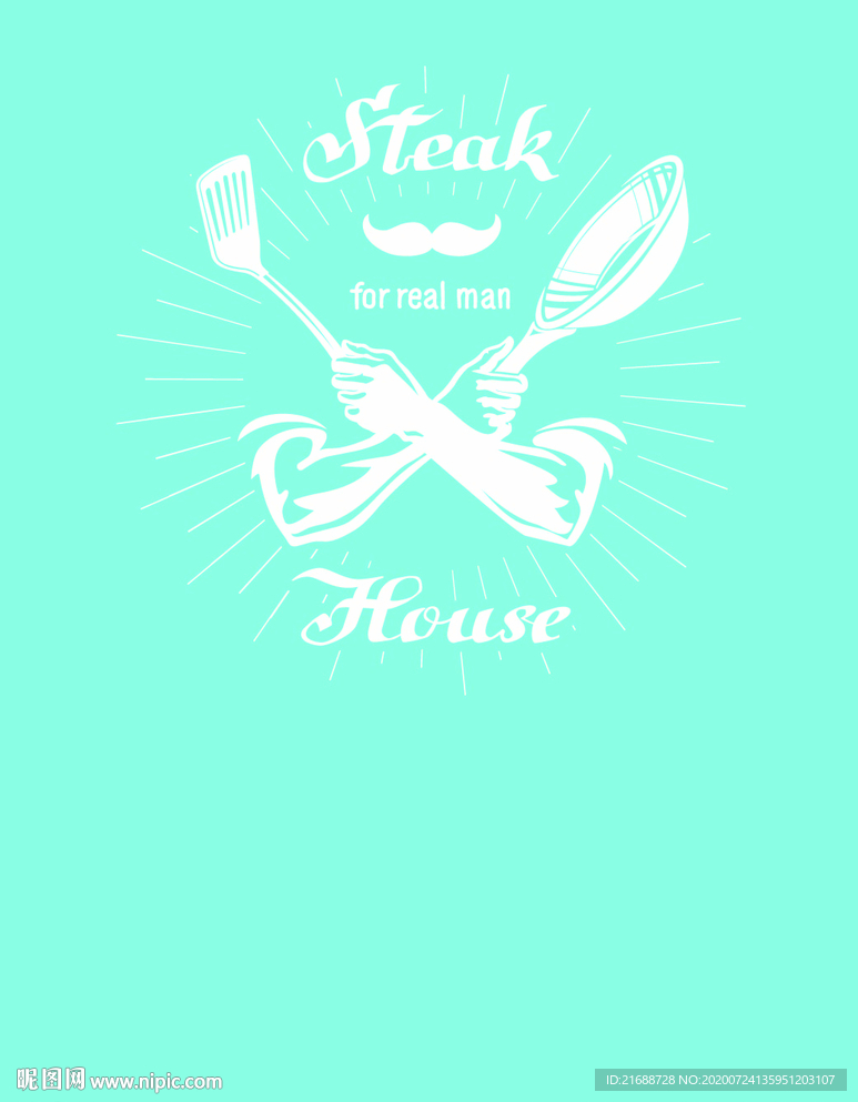 餐厅Steak硅藻泥图片刀叉图