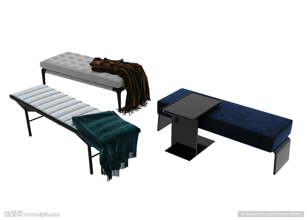 床尾凳沙发凳3d模型
