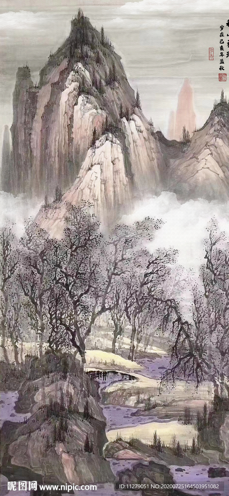 复古山水画国画