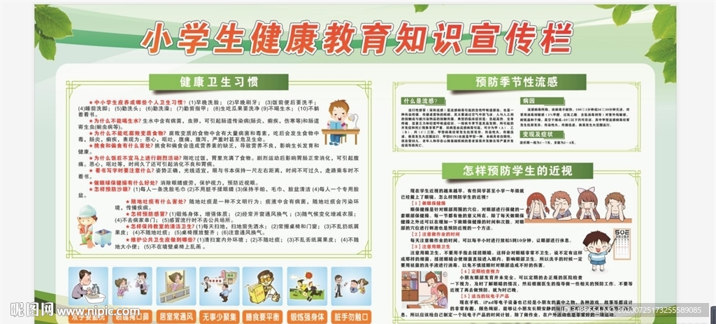 小学生健康教育知识宣传栏