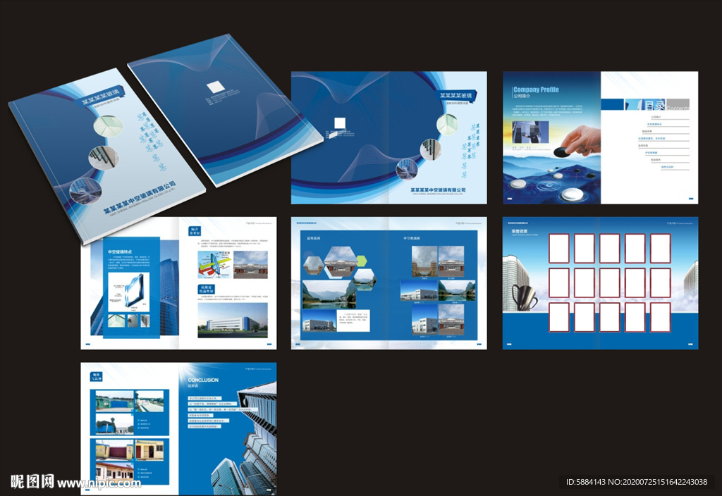蓝色画册 玻璃画册 企业画册