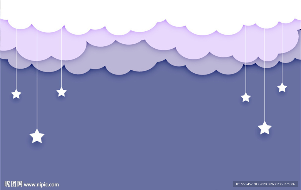 蓝天白云剪纸效果