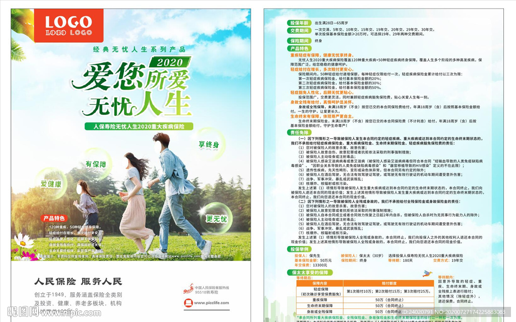 无忧人生重疾险传单