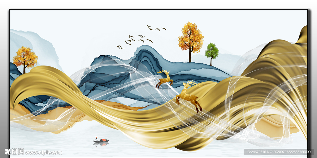 抽象意境山水画
