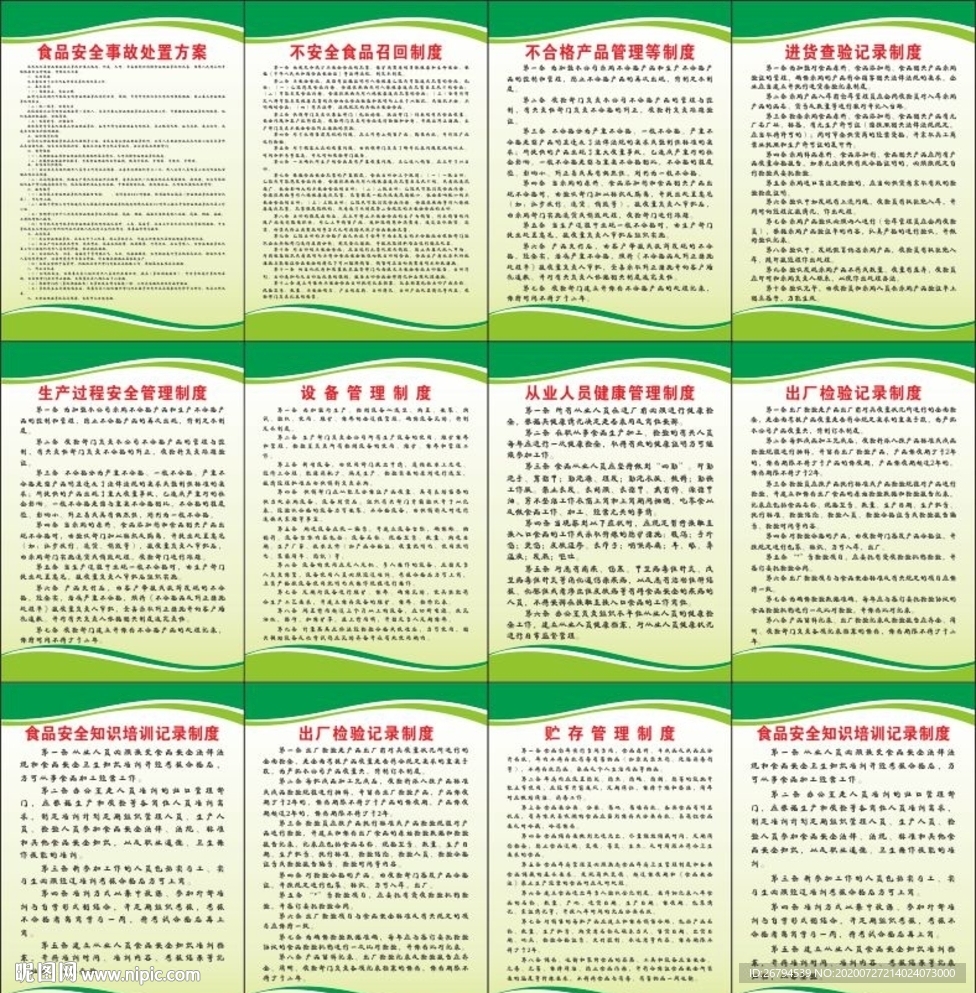 食品企业生产安全制度大全