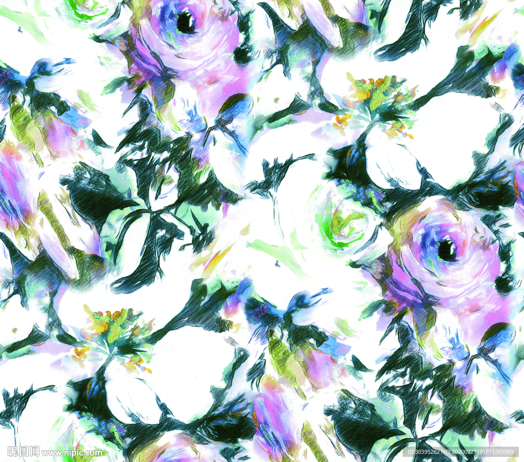 涂鸦 墨水 彩色 乱花 大牌